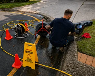 Plumber checking a blocked drain on a Paddington job